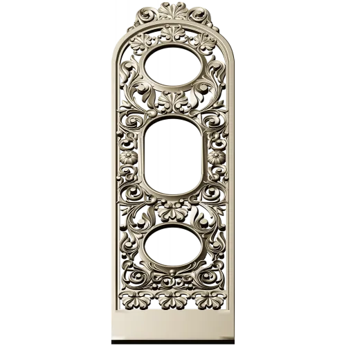 Ornate Vertical Panel STL - Decorative 3D Model for CNC