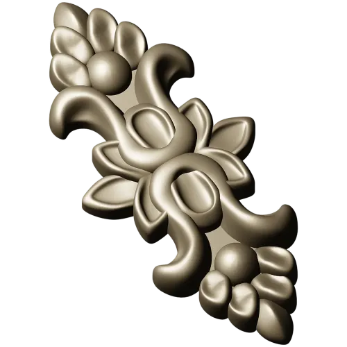 Вертикальный декоративный картуш STL для ЧПУ - 3D модель для фрезеровки