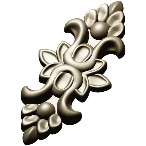 Вертикальный декоративный картуш STL для ЧПУ - 3D модель для фрезеровки