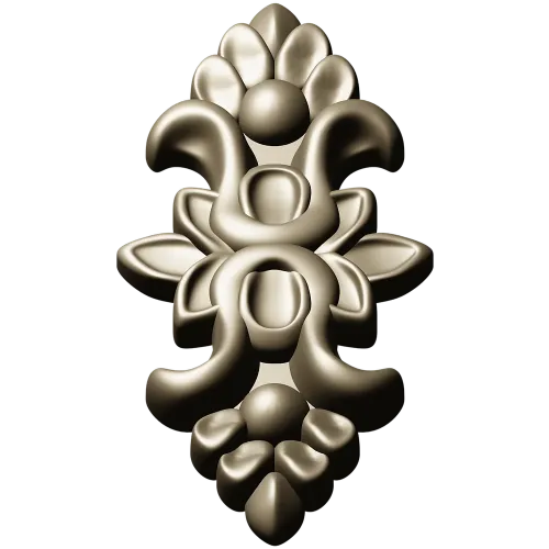 Вертикальный декоративный картуш STL для ЧПУ - 3D модель для фрезеровки