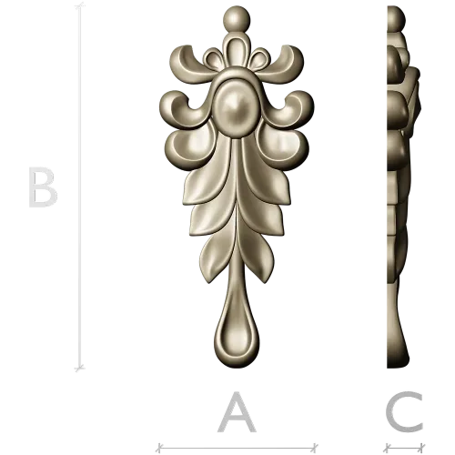 Regal Acanthus Drop - STL 3D Model