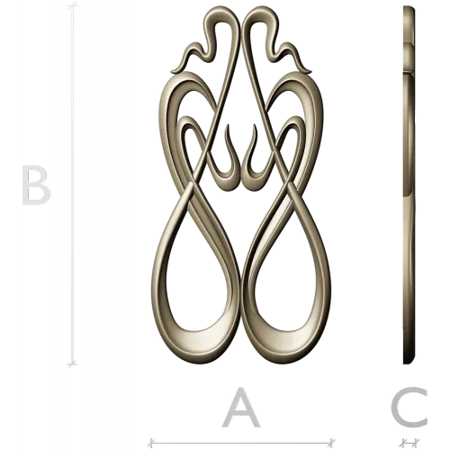 Art Nouveau Ribbon Applique - STL 3D Model for CNC Milling