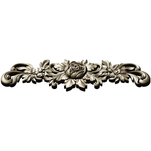 Резная аппликация с розой - 3D модель STL для ЧПУ