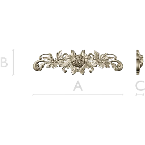 Резная аппликация с розой - 3D модель STL для ЧПУ