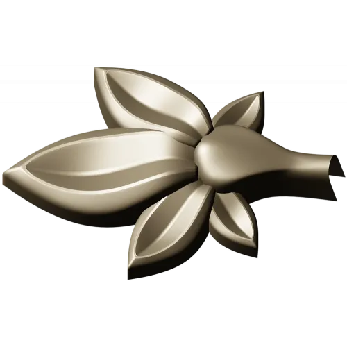 Five-Leaf Floral Applique STL for CNC Carving