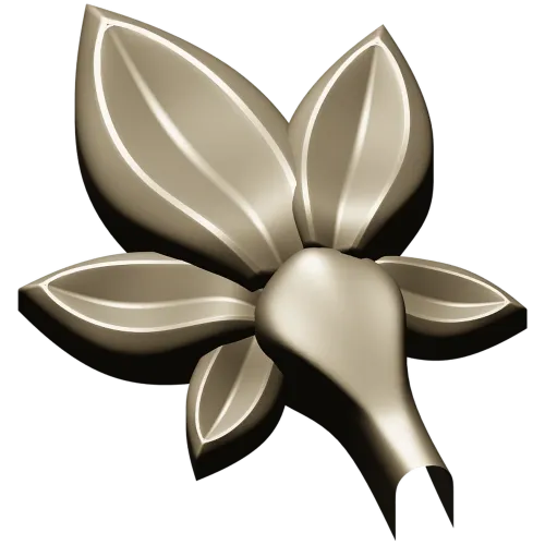 Five-Leaf Floral Applique STL for CNC Carving