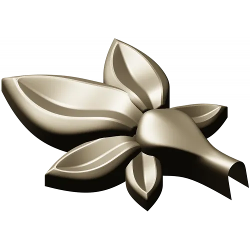 Five-Leaf Floral Applique STL for CNC Carving