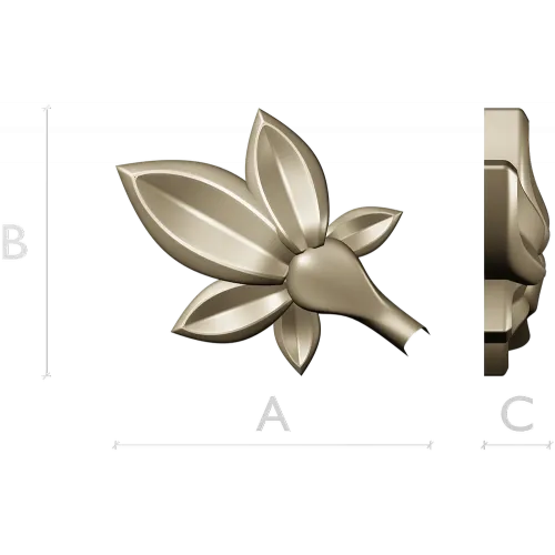 Five-Leaf Floral Applique STL for CNC Carving