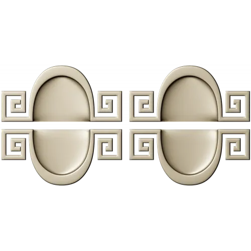 Meander Oval Pair - decorative STL 3D model for CNC