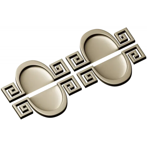 Meander Oval Pair - decorative STL 3D model for CNC