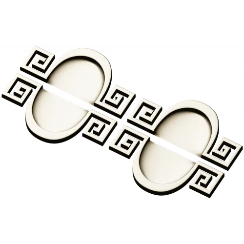 Meander Oval Pair - decorative STL 3D model for CNC