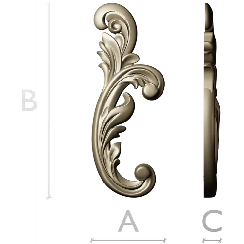 Acanthus Scroll STL 3D model for CNC carving