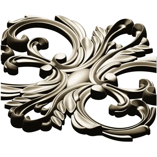 Aurelia Cartouche - ornate acanthus cartouche STL for CNC