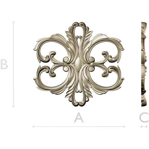 Aurelia Cartouche - ornate acanthus cartouche STL for CNC