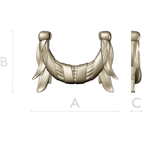 Laurel Ribbon Swag - high-detail STL 3D model for CNC