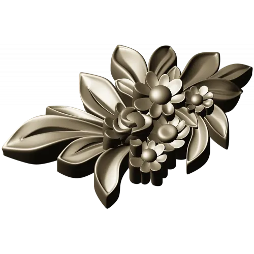 High-relief Floral Applique STL for CNC Milling
