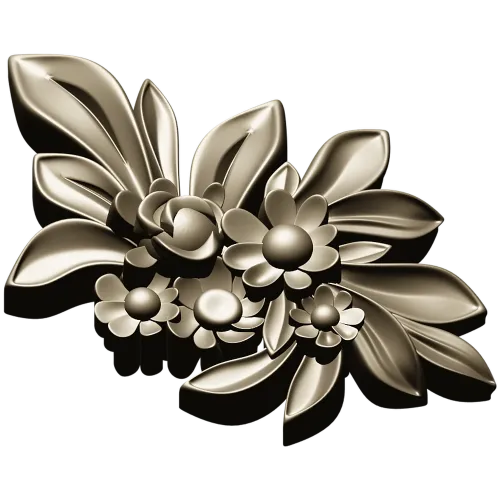 High-relief Floral Applique STL for CNC Milling