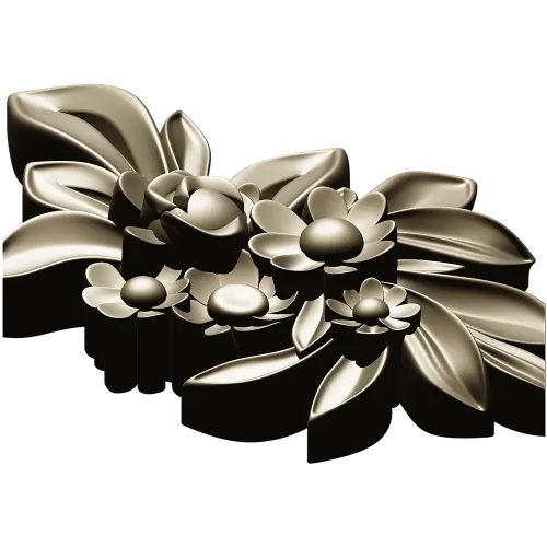 High-relief Floral Applique STL for CNC Milling