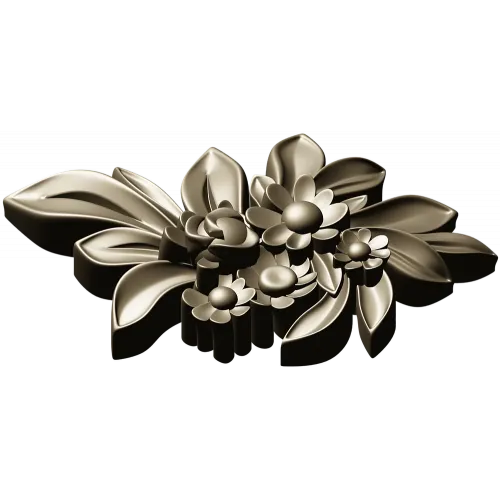 High-relief Floral Applique STL for CNC Milling