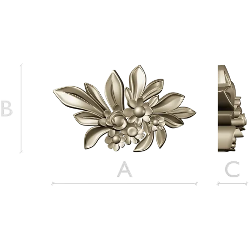 High-relief Floral Applique STL for CNC Milling