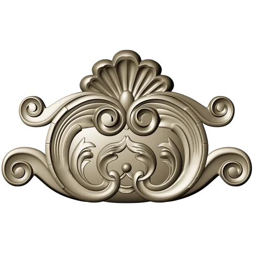 Rococo Shell Cartouche STL for CNC