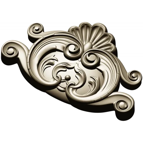 Rococo Shell Cartouche STL for CNC