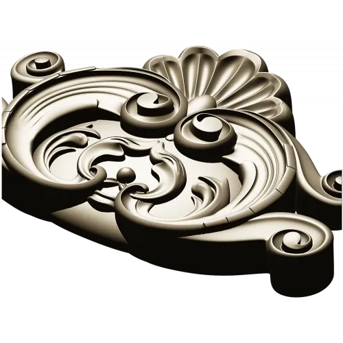 Rococo Shell Cartouche STL for CNC