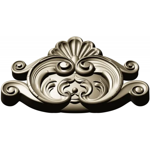 Rococo Shell Cartouche STL for CNC