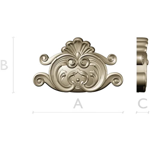 Rococo Shell Cartouche STL for CNC