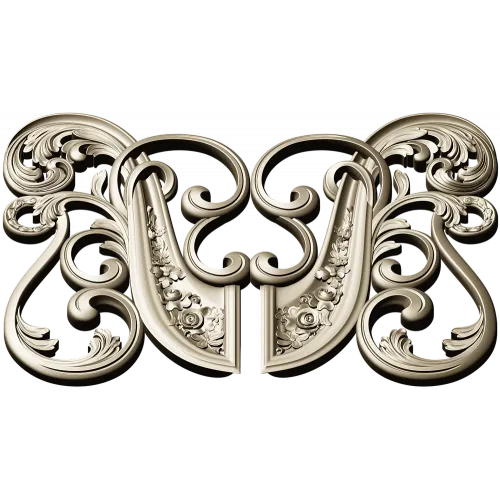 Rococo Floral Cartouche 3D model STL for CNC