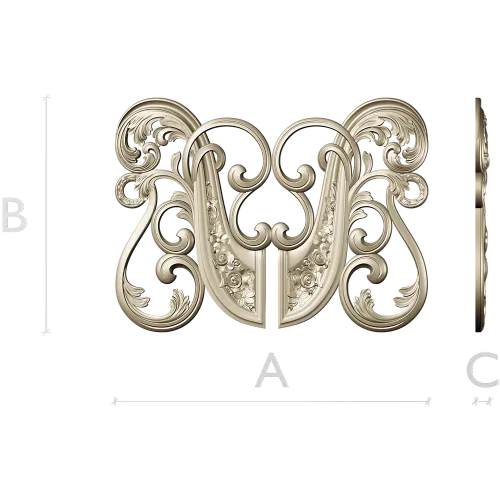 Rococo Floral Cartouche 3D model STL for CNC