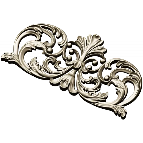 Royal Acanthus Cartouche - STL 3D model for CNC