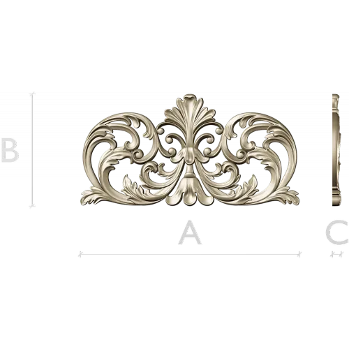 Royal Acanthus Cartouche - STL 3D model for CNC