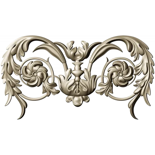 Rococo Floral Cartouche STL for CNC
