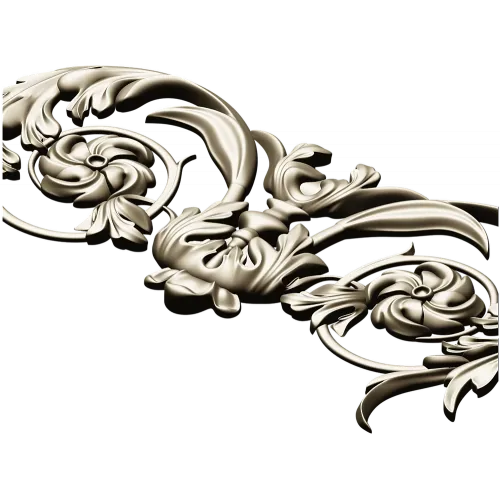 Rococo Floral Cartouche STL for CNC