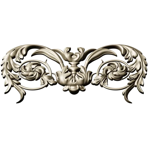 Rococo Floral Cartouche STL for CNC
