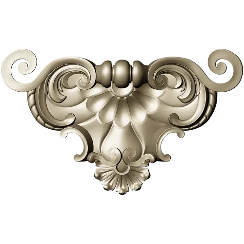 Baroque Shell Cartouche STL