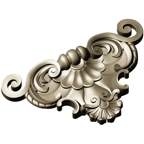 Baroque Shell Cartouche STL