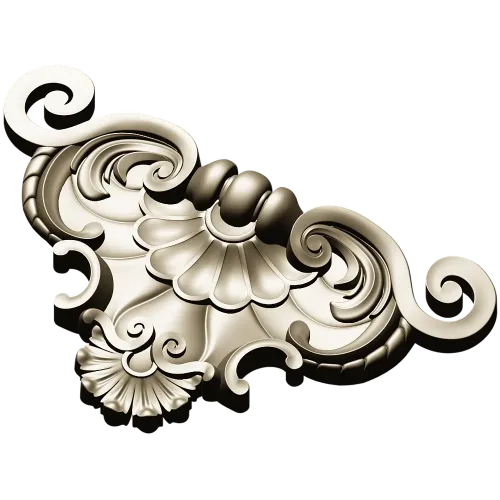 Baroque Shell Cartouche STL