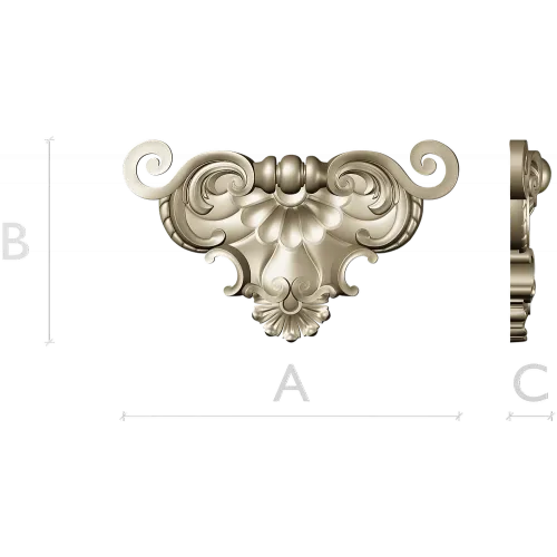 Baroque Shell Cartouche STL