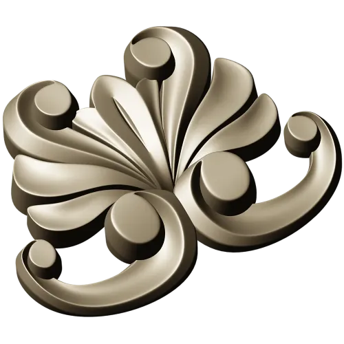 Baroque Acanthus Applique STL for CNC Milling
