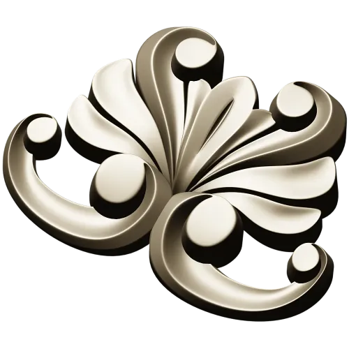 Baroque Acanthus Applique STL for CNC Milling