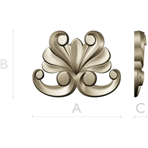 Baroque Acanthus Applique STL for CNC Milling