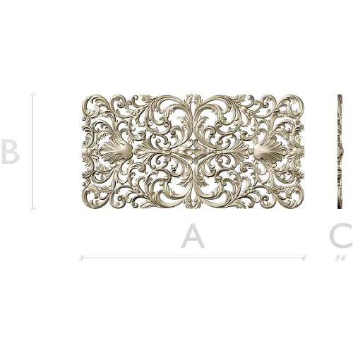 Acanthus Filigree Ornamental Panel - STL 3D Model for CNC