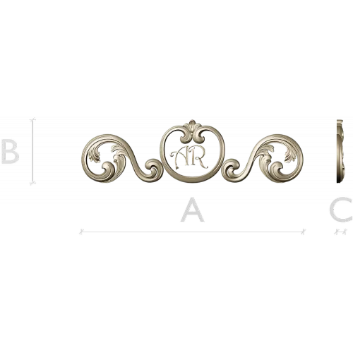 Regal Ribbon Cartouche - STL 3D model for CNC