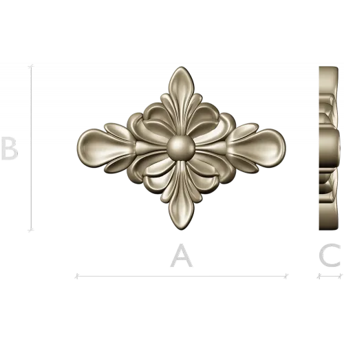 Floral Diamond Rosette - 3D STL Model for CNC