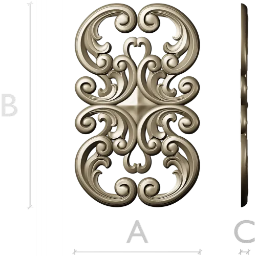Aurelia Scroll Cartouche - STL 3D model for CNC