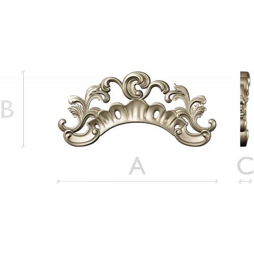 Regal Acanthus Crest - STL 3D model for CNC
