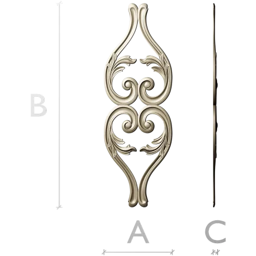 Lyrical Acanthus Drop - STL 3D model for CNC milling