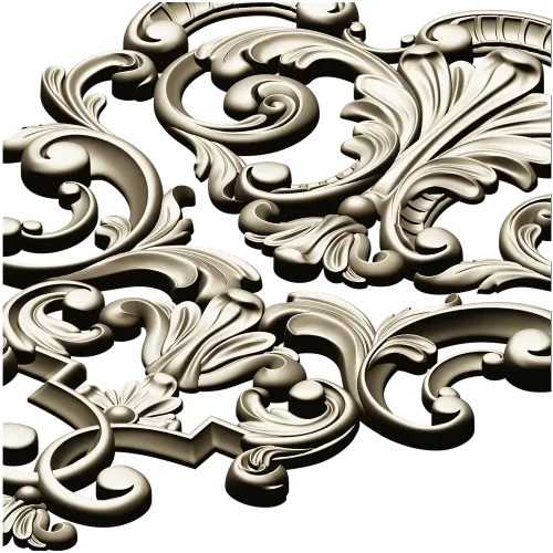 Барочный картуш STL для ЧПУ - декоративная 3D модель